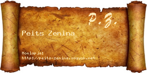 Peits Zenina névjegykártya